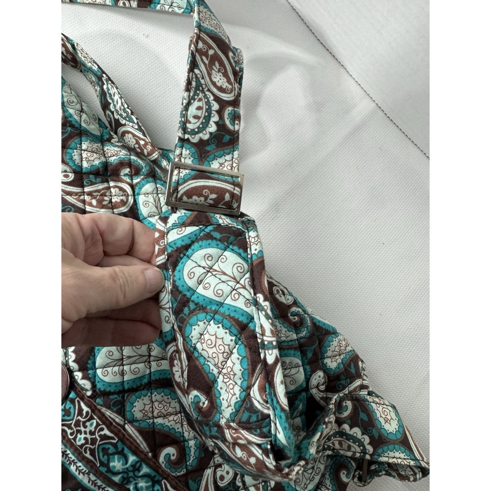Marie By Giftcraft Paisley Shoulder Bag Turquoise Brown Quilted - Picture 14 of 16